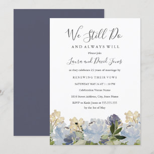 Invitation Renouvellement de vœux de mariage élégant dans un