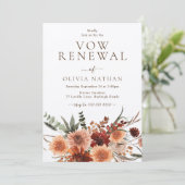 Invitation Renouvellement de vœux de mariage floral rustique (Debout devant)
