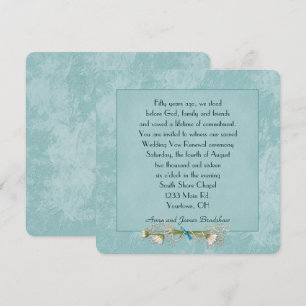 Invitation Renouvellement de vœux de mariage floral sarcelle