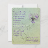 Invitation Renouvellement de vœux de mariage Pensée (Devant)