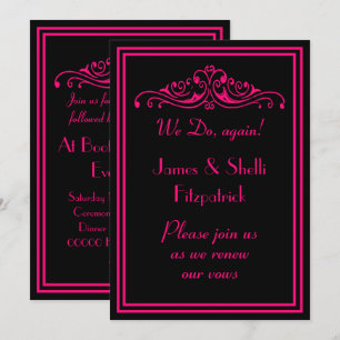 Invitation Renouvellement de Vœux de Mariage Rose Chaud et No