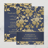 Invitation Renouvellement de vœux de mariage roses anglaises  (Devant / Derrière)