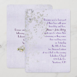 Invitation Renouvellement de vœux de mariage sur feuille abst