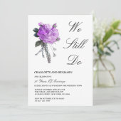 Invitation Renouvellement de Vœux de Rose Française Violette  (Debout devant)