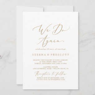 Invitation Renouvellement de Vœux Delicat en Calligraphie Dor