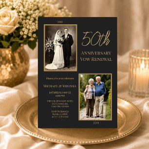 Invitation Renouvellement de Vœux du 50e Anniversaire Photo d