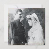 Invitation Renouvellement de vœux / Faux or / Marbre noir Pix (Dos)