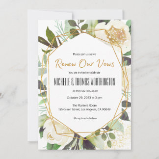 Invitation Renouvellement de Voeux Floral Aquarelle Pivoines