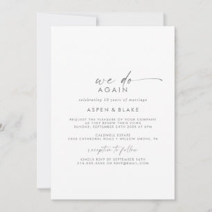 Invitation Renouvellement de Vœux Moderne Argent Script Nous 