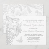 Invitation Renouvellement de Voeux Noces d'Argent 25e Anniver (Devant / Derrière)