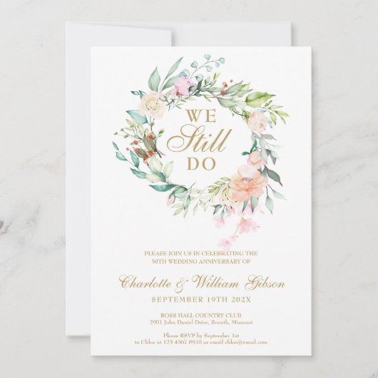 Invitation Renouvellement de Voeux Nous Nous Marions Encore G (Devant)