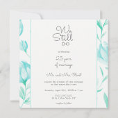 Invitation Renouvellement de vœux Pivoines sarcelle 25 ans (Dos)