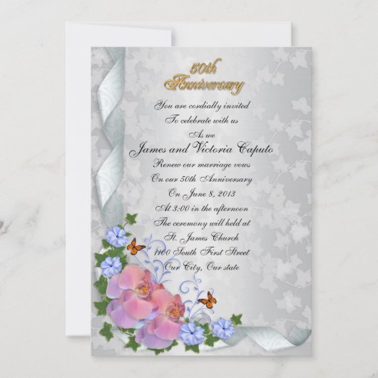 Invitation Renouvellement de vœux pour le 50e anniversaire él (Devant)