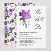 Invitation Renouvellement de Voeux Rose Française Violette Ru (Devant / Derrière)