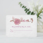 Invitation Renouvellement de vœux RSVP bordure aquarelle flor (Debout devant)