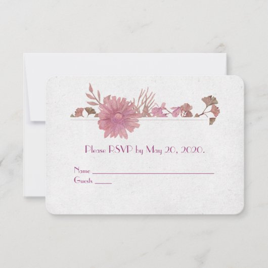 Invitation Renouvellement de vœux RSVP bordure aquarelle flor (Devant)