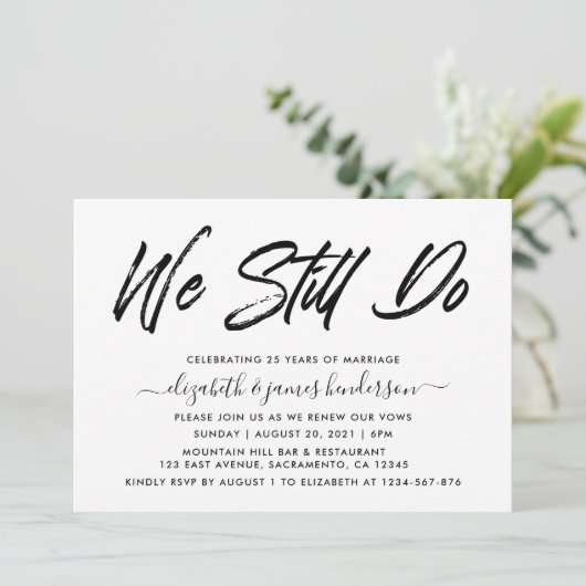 Invitation Renouvellement de Vœux Simple et Élégant (Debout devant)