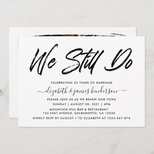 Invitation Renouvellement de Vœux Simple et Élégant (Devant / Derrière)