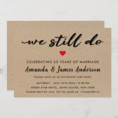 Invitation Renouvellement de Vœux Simple Texture Kraft (Devant / Derrière)