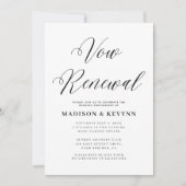 Invitation Renouvellement de Voeux Simple Typographie Noir et (Devant)