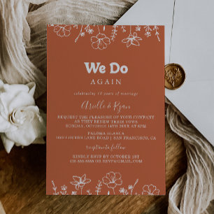 Invitation Renouvellement de vœux Terracotta Wildflower We Do