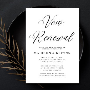 Invitation Renouvellement de Voeux Typographie Noir et Blanc 
