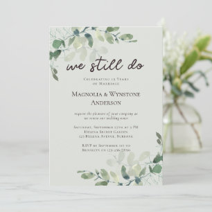 Invitation Renouvellement de vœux Vert Sauge Eucalyptus
