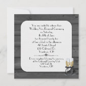 Invitation renouvellement de vow- bois noir avec bouquet flor (Dos)