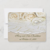 Invitation Renouvellement de Vow du Mariage Roses blanches (Devant)