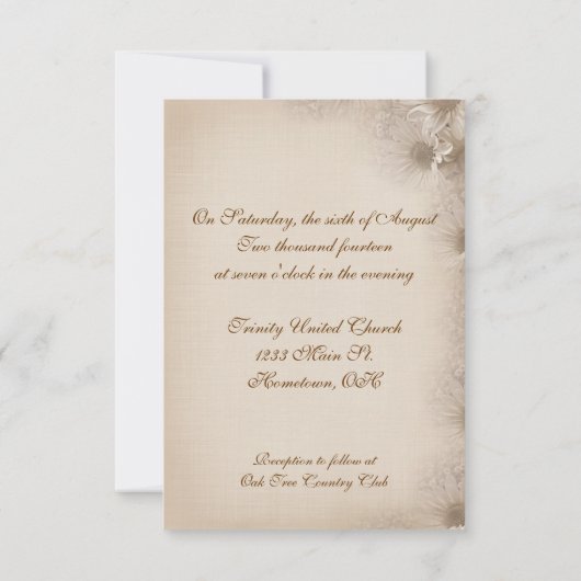 Invitation Renouvellement de Vow Mariage Daisy (Dos)