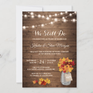 Invitation Renouvellement de Vow mariage Feuilles Automnes
