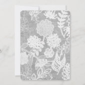 Invitation Renouvellement de Vow Mariage Floral Argent (Dos)