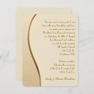 Invitation Renouvellement de Vow Mariage Gold