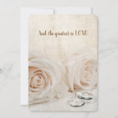 Invitation Renouvellement de Vow roses et anneaux (Devant)