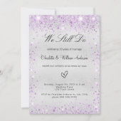 Invitation Renouvellement du mariage de voeu violet argenté (Devant)