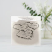 Invitation Renouvellement du mariage sur la plage - Coeurs de (Debout devant)