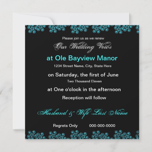 Invitation Renouvellement du mariage - Unique (Dos)