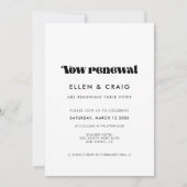 Invitation Renouvellement du Mariage Vow de script rétro vint (Devant)