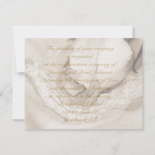 Invitation Renouvellement du Mariage Vow rose (Dos)