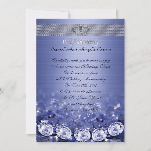 Invitation Renouvellement du voeu du 10e anniversaire Invitat (Devant)