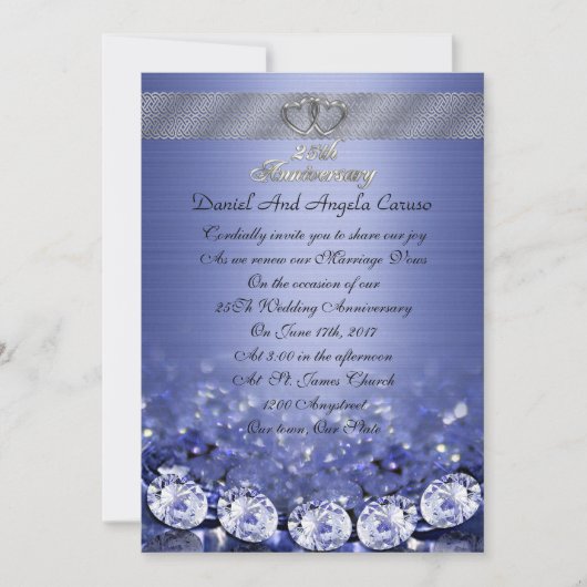 Invitation Renouvellement du voeu du 25e anniversaire Invitat (Devant)
