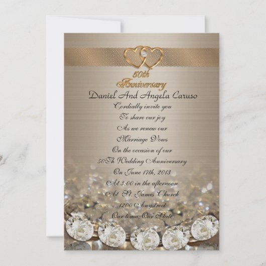 Invitation Renouvellement du voeu du 50e anniversaire Invitat (Devant)