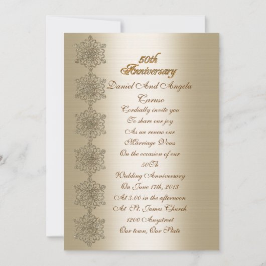 Invitation Renouvellement du voeu du 50e anniversaire Invitat (Devant)