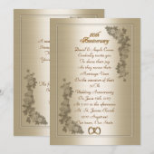 Invitation Renouvellement du voeu du 50e anniversaire Invitat (Devant / Derrière)