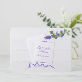Invitation renouvellement du voeu mariage blanc sur bois (Debout devant)