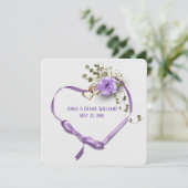 Invitation Renouvellement du voeu mariage - coeur de ruban vi (Debout devant)