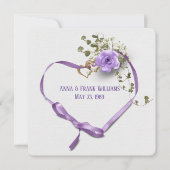 Invitation Renouvellement du voeu mariage - coeur de ruban vi (Devant)