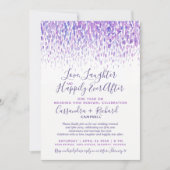 Invitation Renouvellement du voeu mariage violet 1 an après h (Devant)