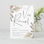 Invitation Renouvellement du Vow Floral Boho Neutre Romantiqu (Debout devant)