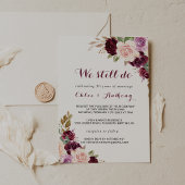Invitation Renouvellement du Vow Floral Bourgogne vert